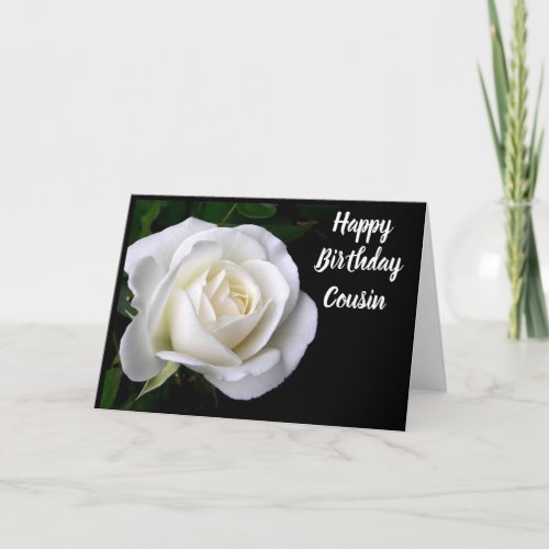 SPECIAL COUSINS BIRTHDAY WHITE ROSE CARD