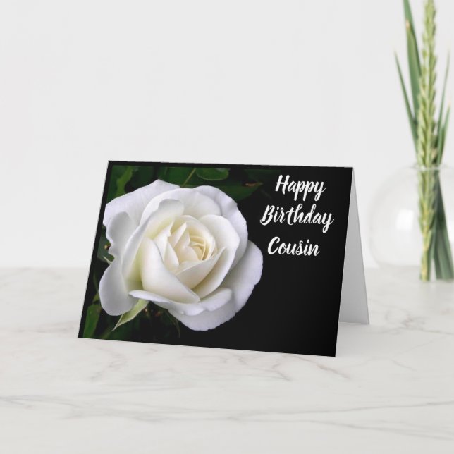 SPECIAL **COUSIN'S** BIRTHDAY WHITE ROSE CARD (Front)