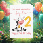 Special Cow Birthday Card for Granddaughter<br><div class="desc">Imagine your little one receiving a sweet baby cow card on their special day—it's simply heartwarming! This card is perfect for any little girl, and the best part? You can make it truly unique! Just click the "Customize it!" button to change the text size, color, font style, and so much...</div>