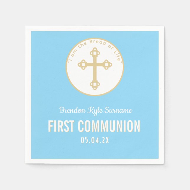 Special! Custom 1st Communion party napkins (Front)