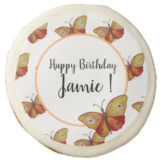 Special Custom Birthday Sugar Cookie, Butterflies