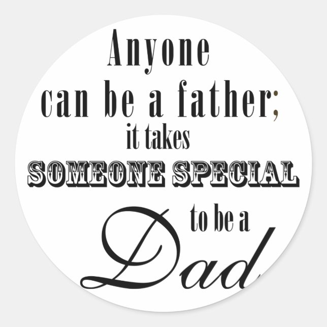 Special Dad Classic Round Sticker (Front)