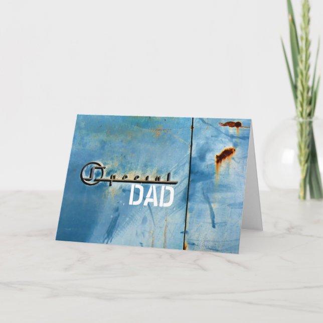 "Special" Dad - Rusty American Car - Personalized Card (Front)