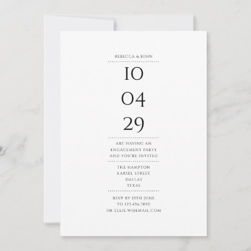 Special Date Modern Simple Engagement Party Invitation