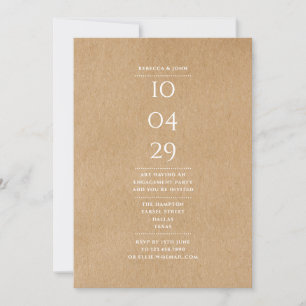 Special Date Modern Simple Engagement Party Rustic Invitation