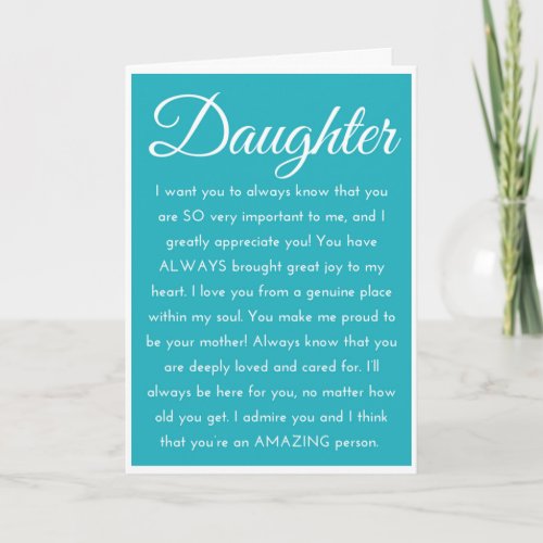Special Daughter HAPPY BIRTHDAY Wishes Card
