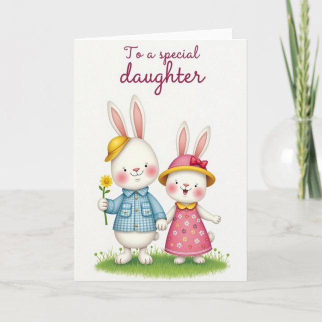 Special Daughter Rabbit Art Card (Front)