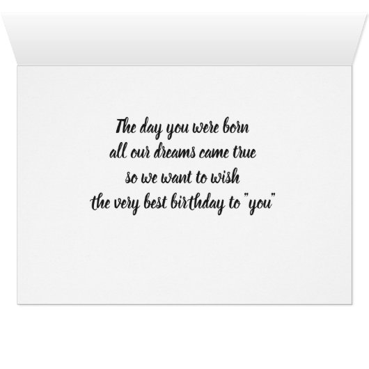 "SPECIAL DAUGHTER" SPECIAL "BIRTHDAY" WISHES FOR U (Inside Horizontal (Bottom))