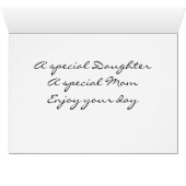 **SPECIAL DAUGHTER** SPECIAL MOM ON "MOTHER'S DAY" (Inside Horizontal (Bottom))