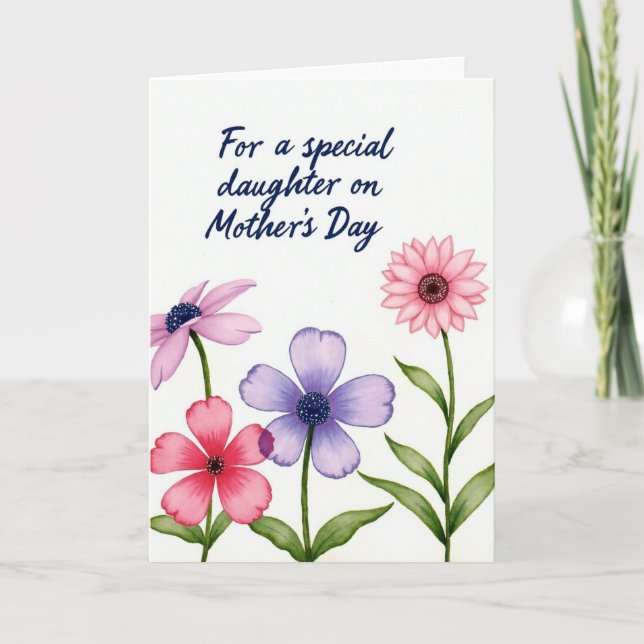 Special Daughters Day Flower Card (Front)