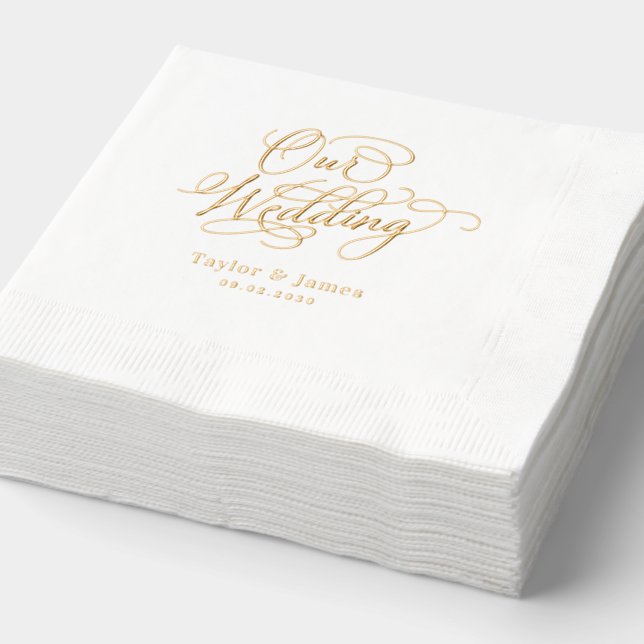 Special Day Our Wedding Foil Napkins (Detail)