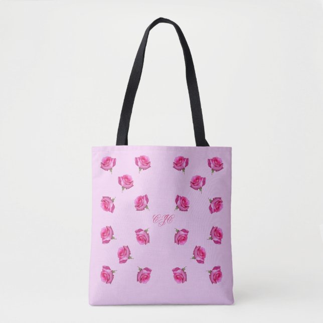 Special Day Pink Roses All-Over-Print Tote Bag (Front)