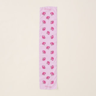 Special Day Pink Roses Square Chiffon Scarf Long