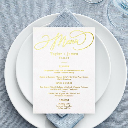 Special Day REAL FOIL Elegant Menu Card