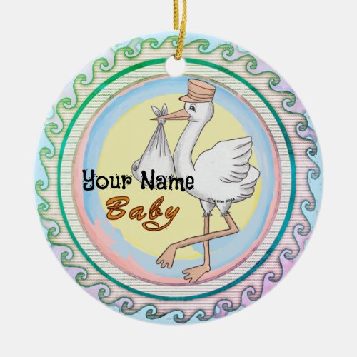 Special Delivery Baby Ceramic Ornament