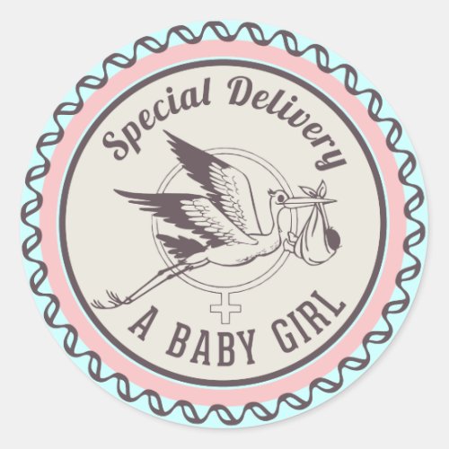 Special Delivery Baby Girl New Born Sticker