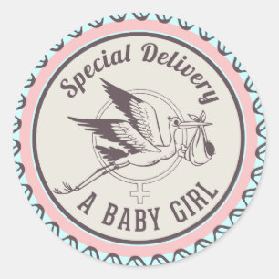 Special Delivery Baby Girl New Born Sticker