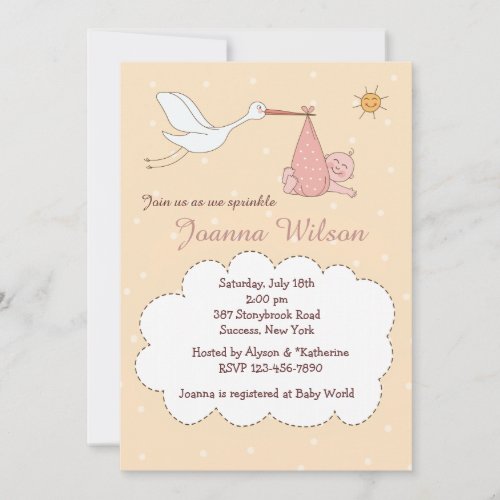 Special Delivery Baby Girl Sprinkle Invitations
