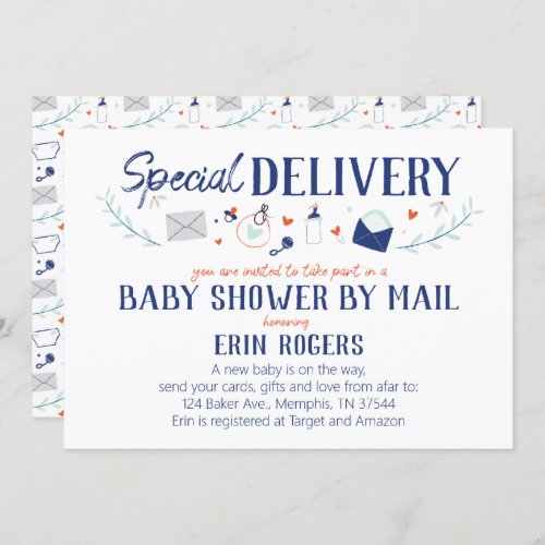 Special Delivery Baby Shower by Mail Invitation