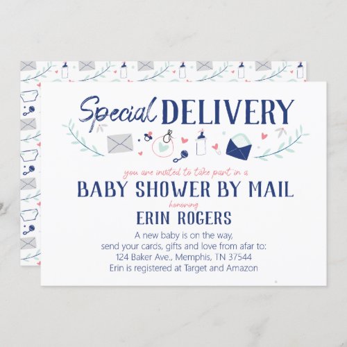 Special Delivery Baby Shower by Mail Invitation