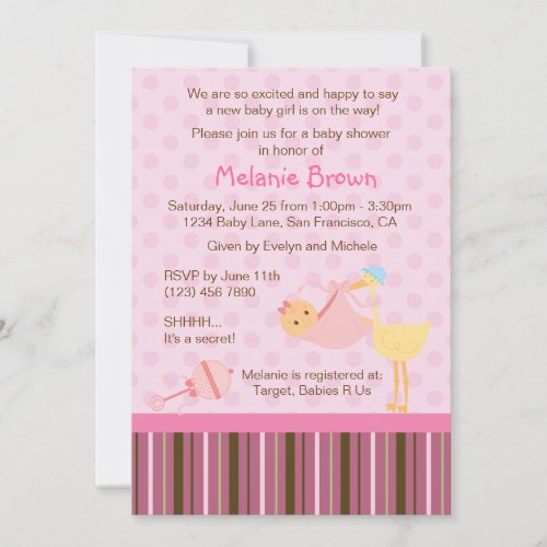 Special Delivery Baby Shower Invite [Baby Girl]