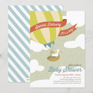 Special Delivery Baby Shower Invite - Boy