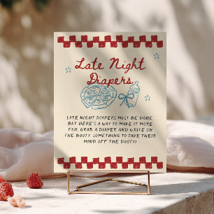 Special Delivery Baby Shower Late Night Diapers Poster