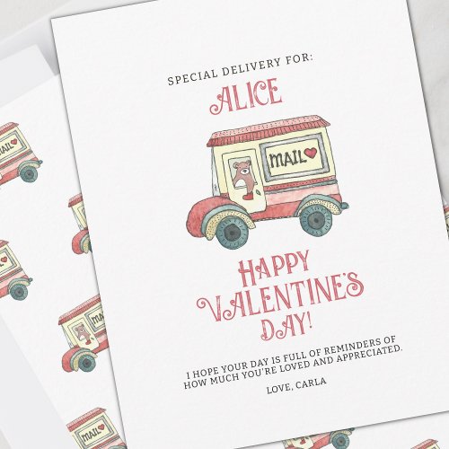 Special Delivery Bear Valentine Holiday Card