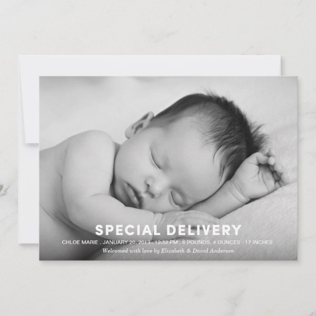 SPECIAL DELIVERY | BIRTH ANNOUNCEMENT (Front)