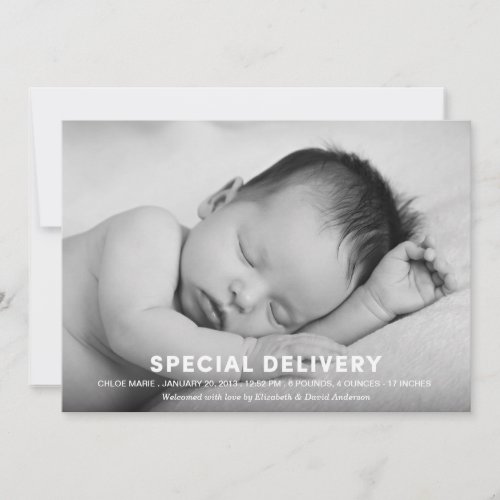 SPECIAL DELIVERY | BIRTH ANNOUNCEMENT