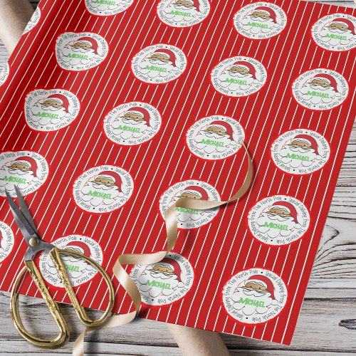 Special Delivery Brown Santa North Pole Your Name  Wrapping Paper
