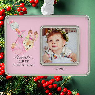 Special Delivery Bunny First Christmas Photo Ornament