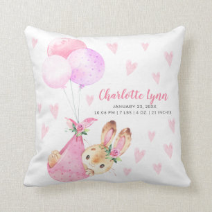 Special Delivery Bunny Rabbit Baby Shower Throw Pillow