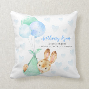 Special Delivery Bunny Rabbit Baby Shower Throw Pillow
