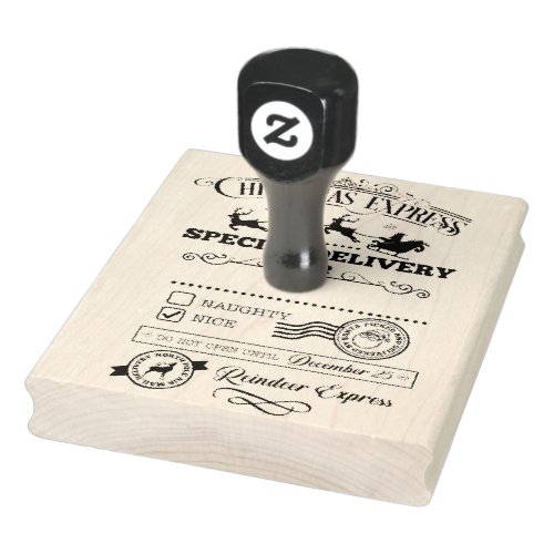 Special DeliveryChristmas Express Naughty or Nic Rubber Stamp