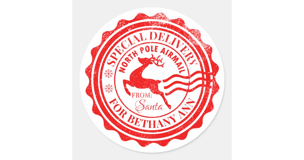 Special Delivery Christmas Gift Tag From Santa | Zazzle.com