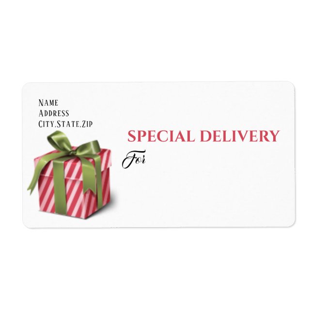 SPECIAL DELIVERY, Christmas Package Editable Label (Front)