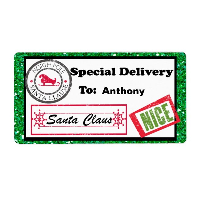 Special Delivery Christmas Package Label (Front)