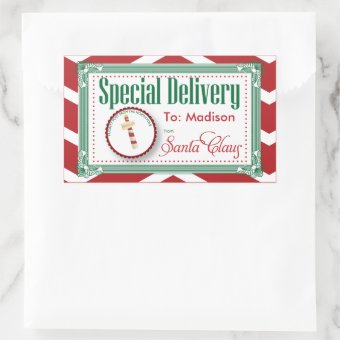 Special Delivery Christmas sticker gift tag | Zazzle