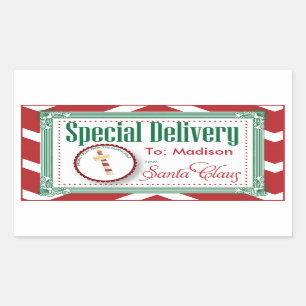 Special Delivery Christmas sticker gift tag