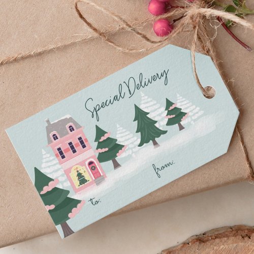 Special Delivery Christmas Town  Trees To  From Gift Tags