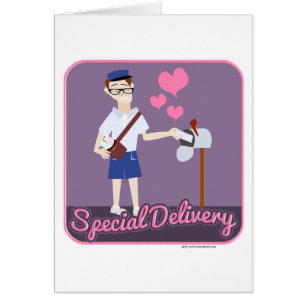 Special Delivery Cute Cartoon Mailman Design Cards