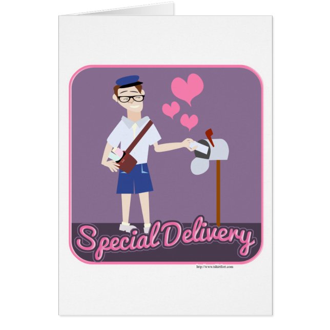 Special Delivery Cute Cartoon Mailman Design Cards (Front)
