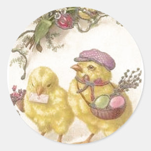 Special Delivery Easter Chicks Classic Round Sticker