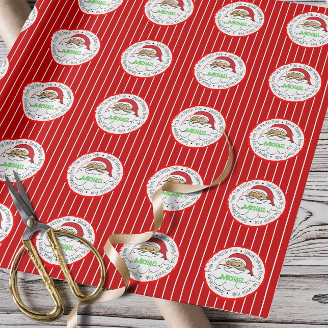 Special Delivery Ethnic Santa North Pole Child    Wrapping Paper (Creator Uploaded)