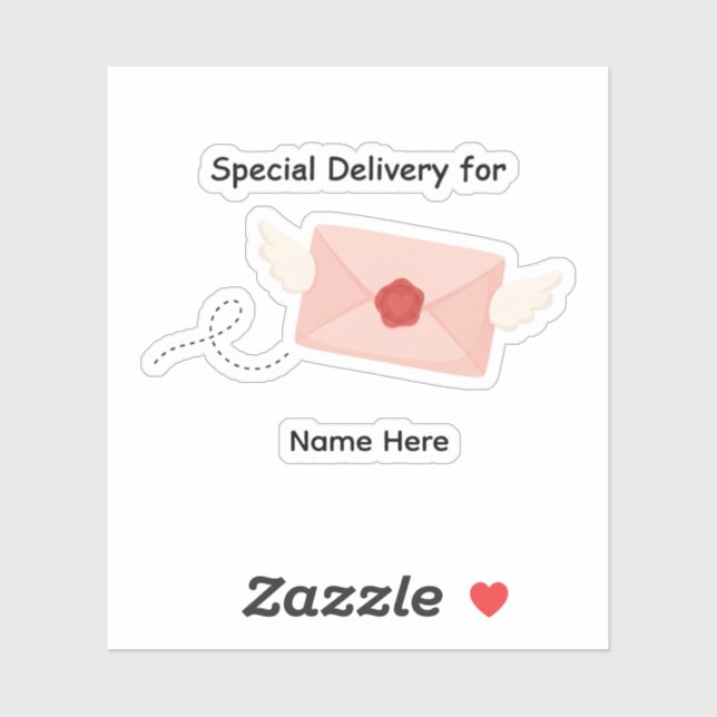 Special Delivery For Custom Name Flying Envelope Sticker (Sheet)