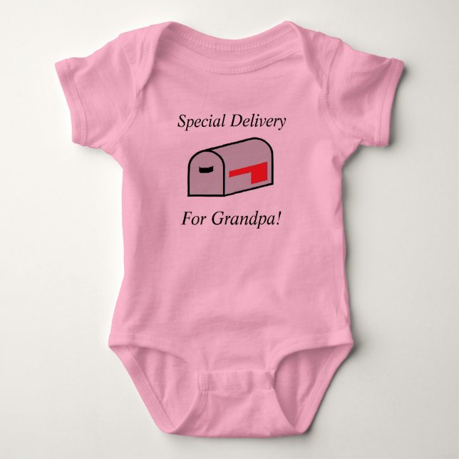 Special Delivery For Grandpa Jersey Baby Bodysuit (Front)