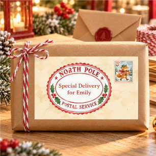 Special Delivery for Name from North Pole Rectangular Sticker