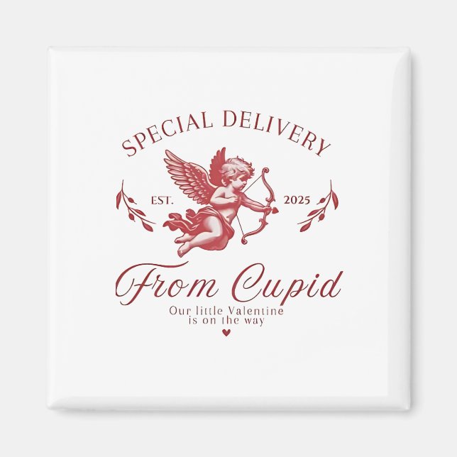 Special Delivery from Cupid Valentine Pregnant Mom Magnet (Front)