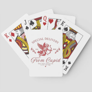 Special Delivery from Cupid Valentine Pregnant Mom Poker Cards